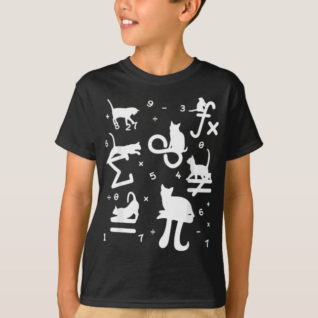 Math Outfit for Teachers Mathematics Cat Math T-Shirt (Front)