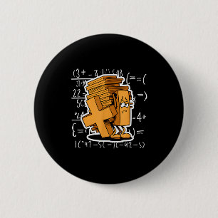 Math Overload Funny Equation Cartoon  2 Inch Round Button