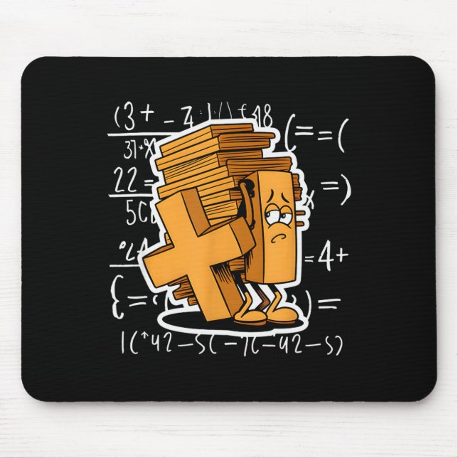 Math Overload Funny Equation Cartoon  Mouse Pad (Front)