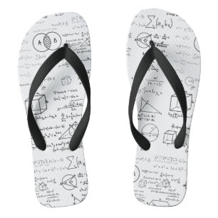 math pattern science school sketch drawing geek ma flip flops