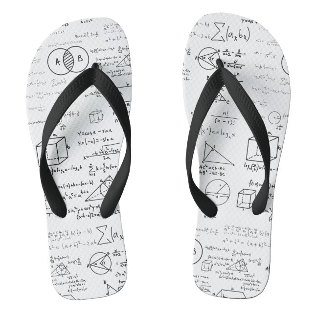 math pattern science school sketch drawing geek ma flip flops (Footbed)