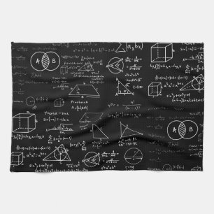 math pattern science school sketch drawing geek ma kitchen towel