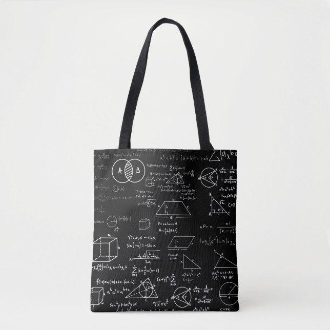 math pattern science school sketch drawing geek ma tote bag (Front)