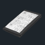 math pattern science school sketch drawing geek ma trifold wallet<br><div class="desc">math pattern science school sketch drawing geek mathematics geometry trigonometry</div>