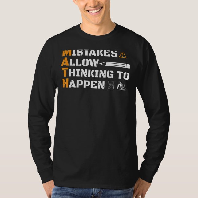 Math Pencil Calculator Compass T-Shirt (Front)