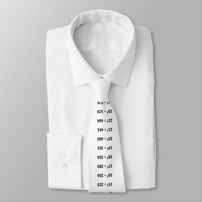 Math Perfect Squares Chart Numbers 1 to 25 humour Tie (Tied)