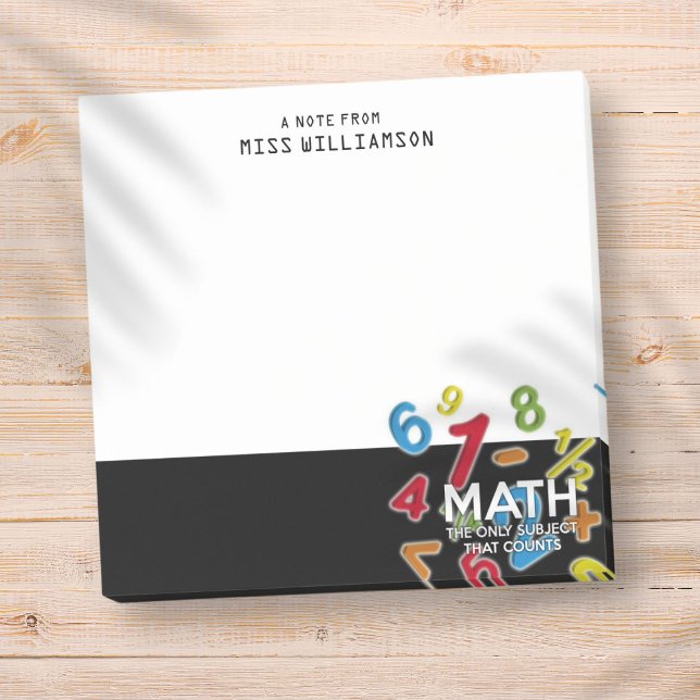 Math Personalized Name Teacher Student Post-it Notes (Math Personalized Name Teacher Student Post-it Notes)