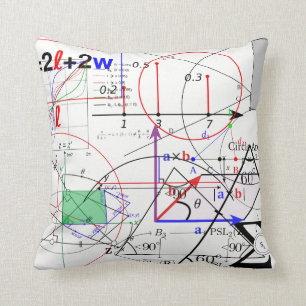 Math Physics Science Equation Formula Patterned Throw Pillow