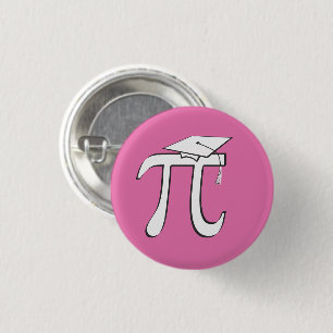 Math Pi Graduate - Pink and White Button