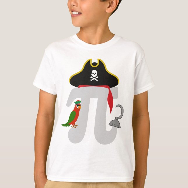 Math Pi Rate with parrot - Pi Day  T-Shirt (Front)