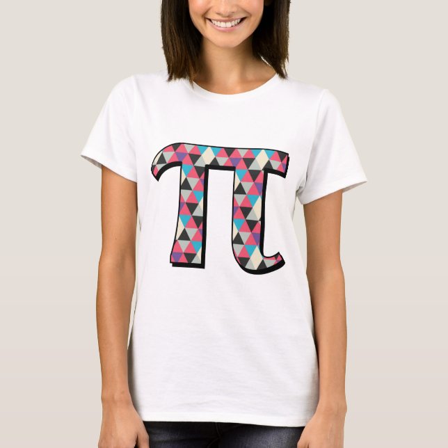 Math Pi With Cool Diamond Pattern T-Shirt (Front)