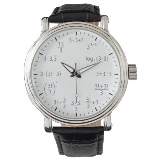 Math poignet montre 3 x 3 - beauté de la simplicit