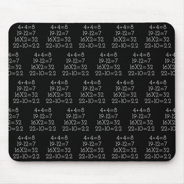 Math Problems on black Mouse Pad (Front)