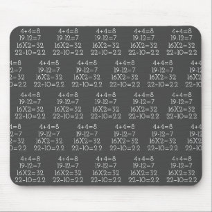 Math Problems on grey Mouse Pad