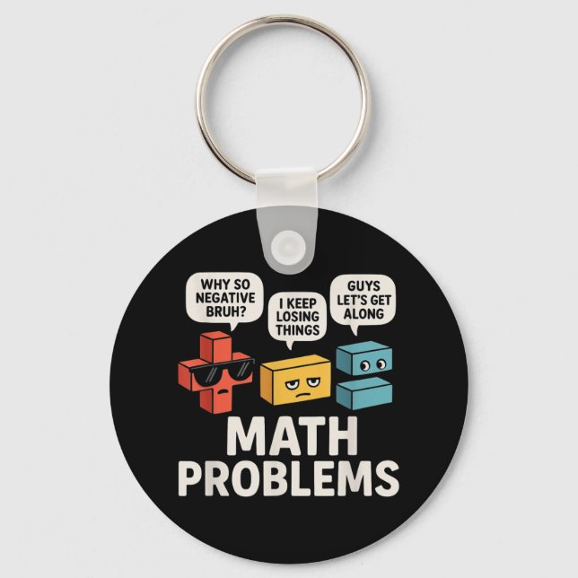 Math Problems Symbols Funny Teacher Back To School Keychain (Front)