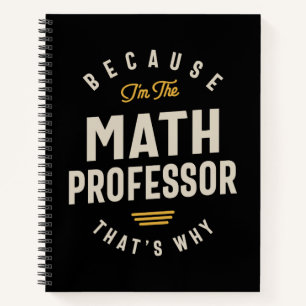 Math Professor Job Title Profession Notebook