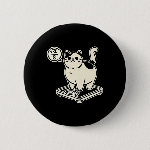 Math Pun Cat i Overate I Over 8 Funny Math Teacher 2 Inch Round Button