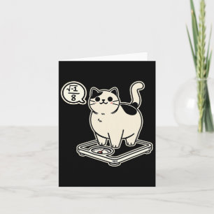 Math Pun Cat i Overate I Over 8 Funny Math Teacher Card
