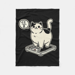 Math Pun Cat i Overate I Over 8 Funny Math Teacher Fleece Blanket
