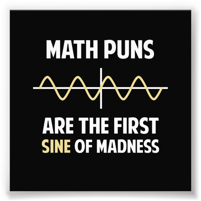 Math Puns First Sine of Madness Photo Print (Front)