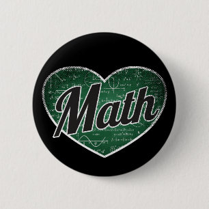 Math Retro Heart Blackboard Love 2 Inch Round Button