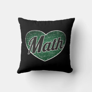 Math Retro Heart Blackboard Love Throw Pillow