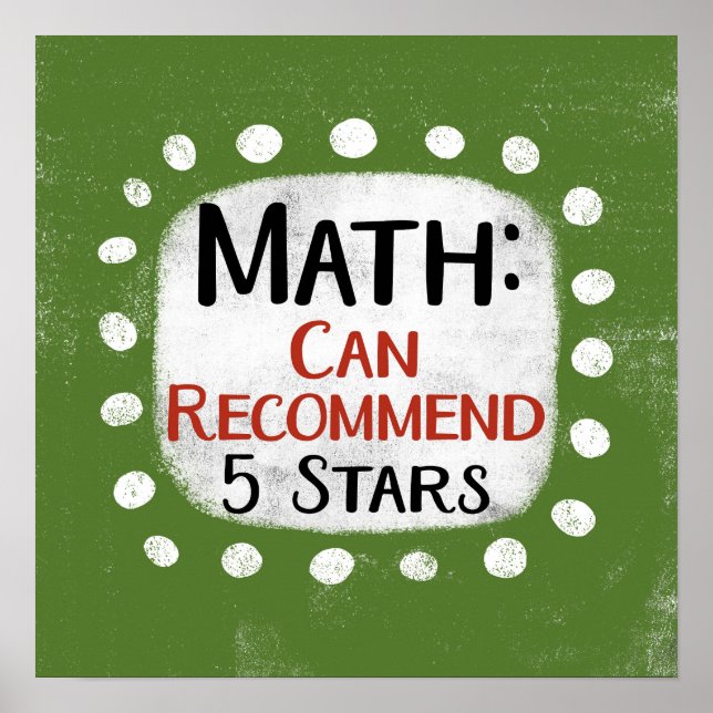 Math Review 5 Étoiles Poster Wall Art (Devant)