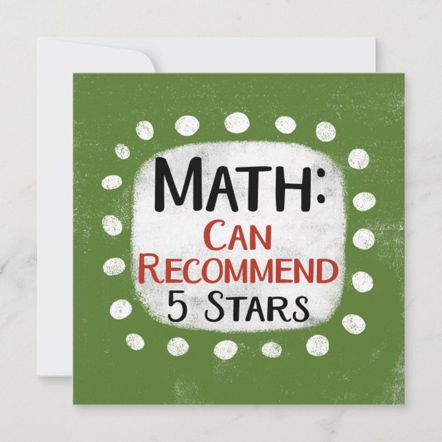 Math Review 5 Stars Greeting Card (Front)