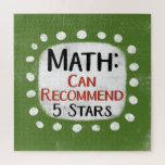 Math Review 5 Stars Jigsaw Puzzle<br><div class="desc">"Math: Can Recommend,  5 Stars." is featured in this cute typographic design with a bold solid background and playful dots.</div>