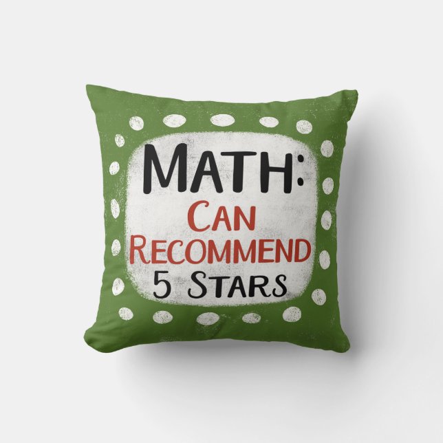 Math Review 5 Stars Throw Pillow (Front)