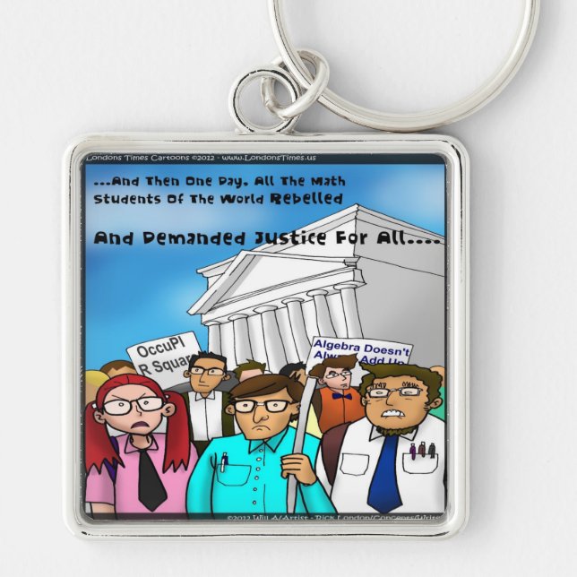 Math Revolt Funny Gifts Tees & Cards Keychain (Front)