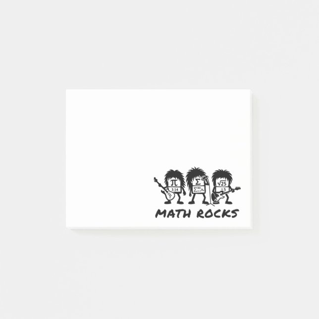 Math Rocks Academic Rock Band Humor Post-it Notes (Front)