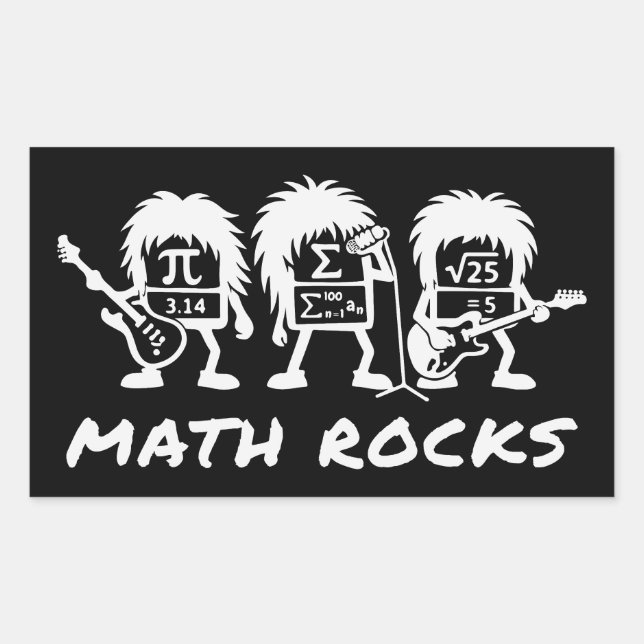 Math Rocks Academic Rock Band Humor Sticker (Front)