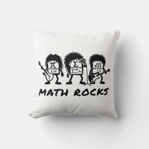 Math Rocks Academic Rock Band Humor Throw Pillow