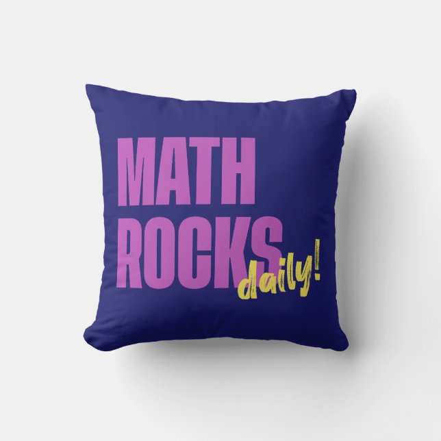 Math Rocks Daily Throw Pillow (Front)