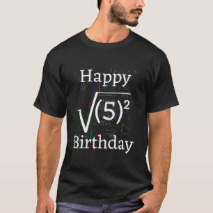 Math Root Square Happy 5Th Birthday Celebration T-Shirt