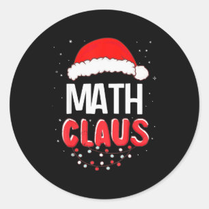 Math Santa Claus Christmas Matching Costume  Classic Round Sticker