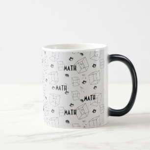 Math Science Student Modern White Pattern Magic Mug