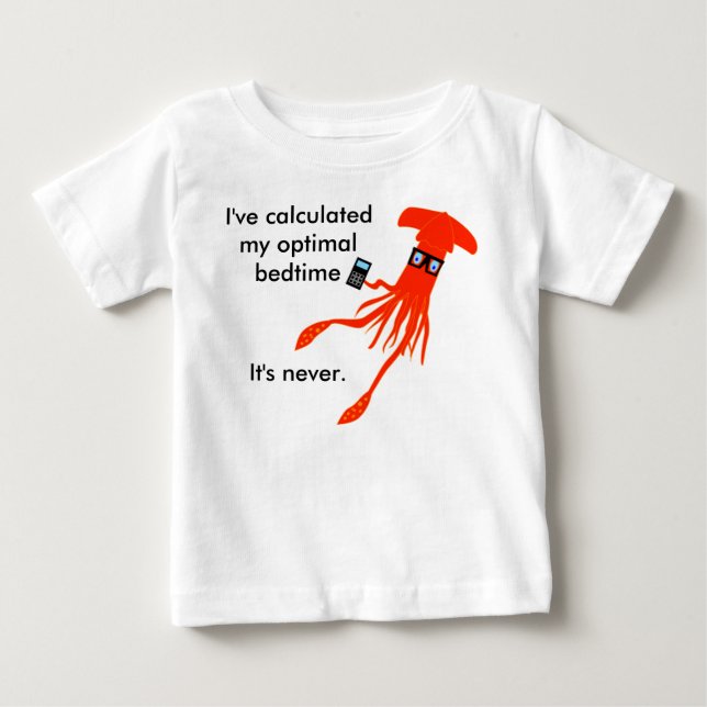 Math Squid Bedtime t-shirt (Front)