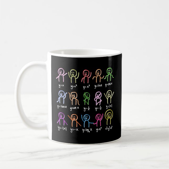 Math Stick Figures Doing Functions Algebra Dance E Coffee Mug (Left)
