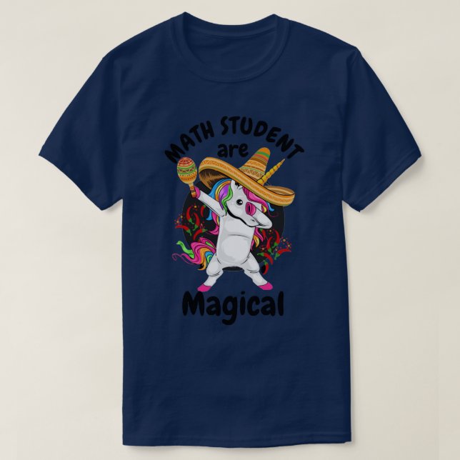 Math Student Are Magical  Math Student Unicorn Gif T-Shirt (Design Front)