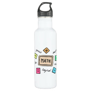 Math symbols for Students and Parents 710 Ml Water Bottle