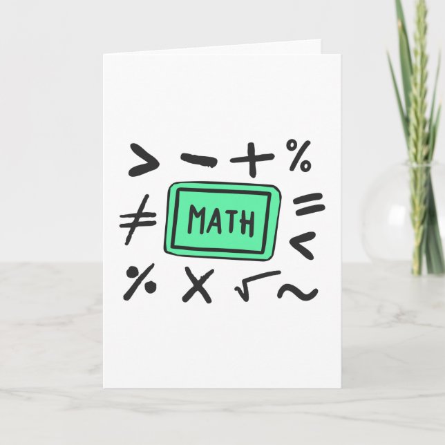 Math symbols for Students and Parents Card (Front)