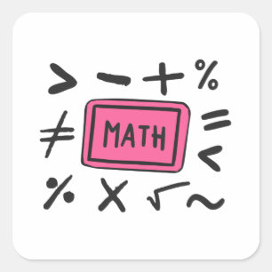 Math symbols for Students and Parents Square Sticker