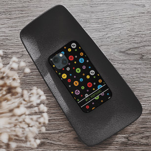 Math Symbols in Colorful Circles Pattern on Black iPhone 13 Mini Case