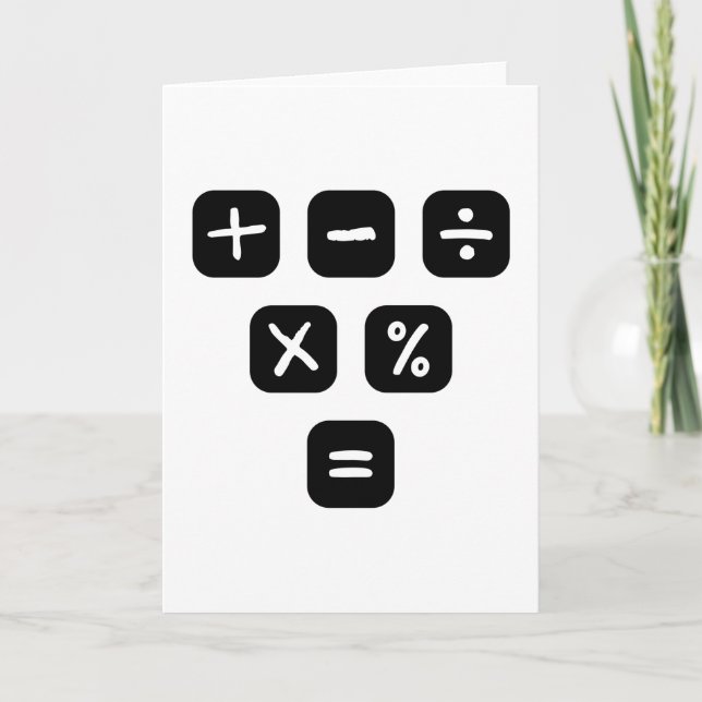 Math Symbols mathematical Signs Card (Front)