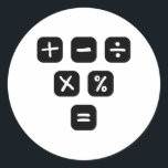 Math Symbols mathematical Signs Classic Round Sticker<br><div class="desc">Cool and funny Math design featuring some basic maths symbols and mathematical signs. A perfect match for kids,  students and teachers as well as for parents.</div>