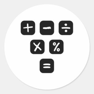 Math Symbols mathematical Signs Classic Round Sticker