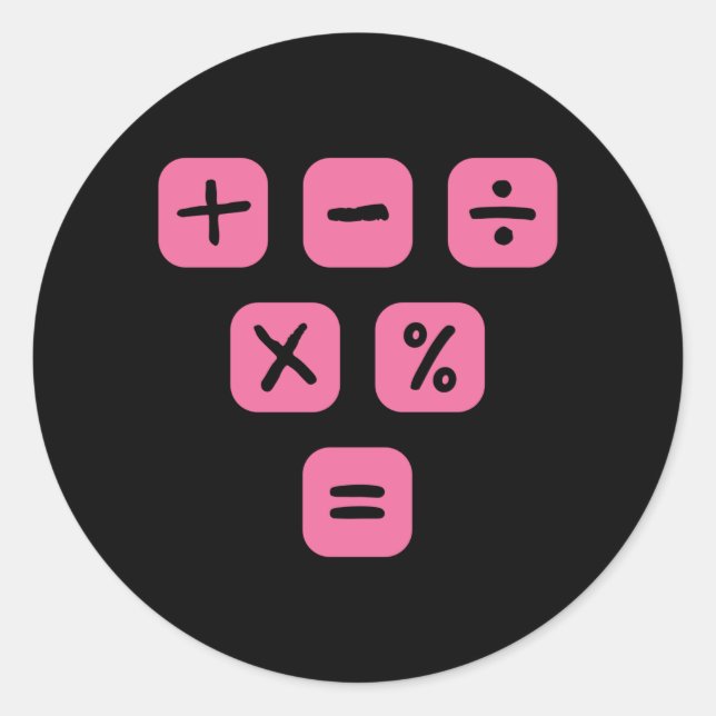 Math Symbols mathematical Signs Maths Classic Round Sticker (Front)
