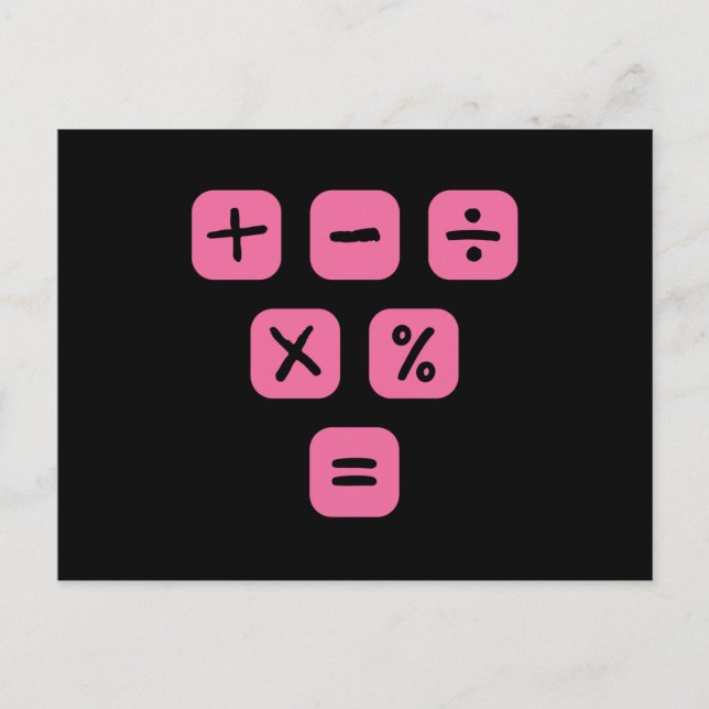 Math Symbols mathematical Signs Maths Postcard (Front)